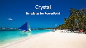  Presentation with philippine traditional - Beautiful PPT theme featuring sail on white beach boracay backdrop and a dark gray colored foreground