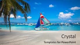  Presentation with philippine traditional - Audience pleasing presentation consisting of sail on white beach boracay backdrop and a light gray colored foreground