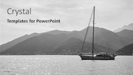  Presentation with sail - Audience pleasing presentation consisting of sail-yacht-with-tall-mast backdrop and a light gray colored foreground