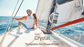 Presentation with sailboat - Amazing presentation having woman relaxing on sailboat backdrop and a cream colored foreground