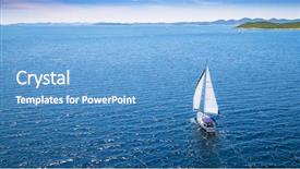  Presentation with marine transportation - Audience pleasing slide deck consisting of sailboat - sailing boat on open water backdrop and a teal colored foreground