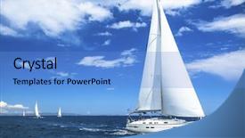  Presentation with sailboat - Beautiful PPT layouts featuring sailboat - sailing boat yacht or sail backdrop and a teal colored foreground