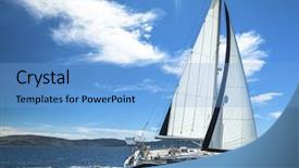  Presentation with sails sailing yacht catamaran sailing - Slide set consisting of sailboat - sailing in the wind background and a light blue colored foreground