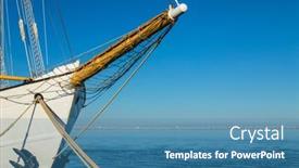  Presentation with sailboat - PPT theme with sailboat-detail-in-the-port background and a teal colored foreground