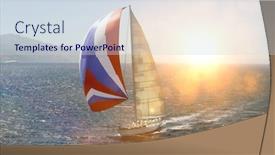  Presentation with sail - Amazing presentation theme having sailboat-in-sail-with-strong backdrop and a sky blue colored foreground
