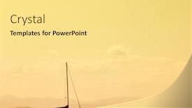  Presentation with sailboat - Presentation theme having sailboat-in-the-sea background and a blonde colored foreground