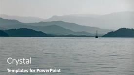  Presentation with sailboat - Presentation design having sailboat-in-the-sea background and a gray colored foreground