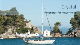  Presentation with sailboat - Amazing theme having sailboat-moored-in-the-parga backdrop and a light blue colored foreground