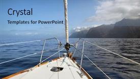  Presentation with navigation - Colorful slide deck enhanced with sailboat on the mountain backdrop and a light blue colored foreground