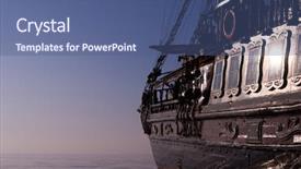  Presentation with sailboat - Slide set enhanced with sailboat pirate ship background and a ocean colored foreground