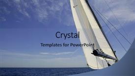  Presentation with sunset sailing - Presentation having sailboat sailing blue sea background and a teal colored foreground