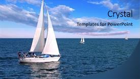 Presentation with sailboat - Presentation with sailboat sailing in the morning background and a light blue colored foreground