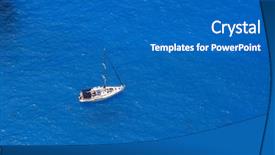  Presentation with sailboat - Colorful PPT theme enhanced with sailboat sailing the ionian sea backdrop and a gray colored foreground