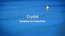  Presentation with water ocean - Colorful presentation enhanced with sailboat-sailing-on-calm-blue backdrop and a teal colored foreground