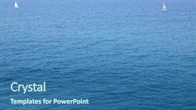  Presentation with ocean surface - Colorful presentation design enhanced with sailboat sailing the ocean surface backdrop and a  colored foreground
