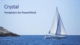  Presentation with sailing yacht race regatta sailboat - Cool new presentation with sailboat trip on sea luxury backdrop and a sky blue colored foreground
