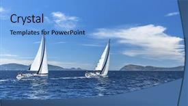  Presentation with sailing - Beautiful slides featuring sailboats in sailing regatta sailing backdrop and a light blue colored foreground