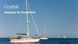  Presentation with anchor - Slide set enhanced with sailboats-or-yachts-sailing background and a teal colored foreground