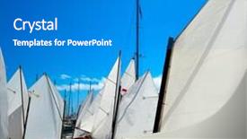  Presentation with sail - Presentation design with sailboats school with sail textures in blue sky outdoor at mediterranean background and a gray colored foreground
