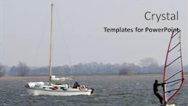  Presentation with surfing - PPT theme having sailing-and-surfing background and a light gray colored foreground