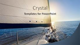  Presentation with calm sea - Presentation theme consisting of sailing-at-calm-weather background and a lemonade colored foreground