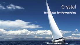 Presentation with sunset sailing - Audience pleasing PPT theme consisting of sailing at ocean romantic trip backdrop and a ocean colored foreground