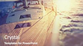  Presentation with sailboat - Theme having sailing at opened sea yacht background and a coral colored foreground