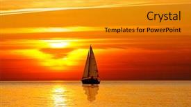  Presentation with sunset sailing - Slides enhanced with sailing at sunset background and a gold colored foreground