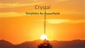  Presentation with sunset sailing - Beautiful presentation design featuring sailing-boat-at-sea backdrop and a yellow colored foreground