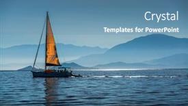  Presentation with calm sea - Beautiful PPT layouts featuring sailing boat in a calm bay aegean sea turkey backdrop and a teal colored foreground