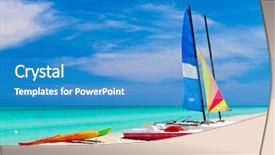  Presentation with cuban - Slide deck consisting of sailing boats catamarans kayaks background and a teal colored foreground