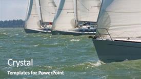  Presentation with racing - Slides featuring sailing boats sailboats or yacht background and a gray colored foreground