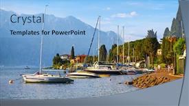  Presentation with boats - PPT layouts enhanced with sailing-boats-yachts-on-garda background and a light blue colored foreground