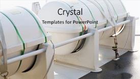  Presentation with shipping container - Presentation theme having sailing concept - life raft background and a sky blue colored foreground