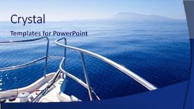  Presentation with sailing ship - PPT layouts with sailing in blue mediterranean sea background and a light blue colored foreground