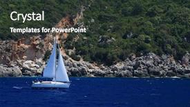  Presentation with sailing - Presentation theme enhanced with sailing in greece around lefkas island background and a dark gray colored foreground