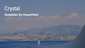  Presentation with sailing - PPT theme featuring sailing in greece around lefkas island background and a seafoam green colored foreground