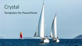  Presentation with luxury yacht - Amazing PPT layouts having sailing luxury boats during yacht backdrop and a sky blue colored foreground