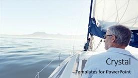  Presentation with sailing - Amazing slides having sailing man on hobby boat backdrop and a light blue colored foreground