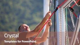  Presentation with sailing - Presentation consisting of sailing man pulling ropes luxery background and a coral colored foreground