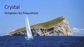  Presentation with greek islands - Slide deck enhanced with sailing near the greek islands background and a light blue colored foreground