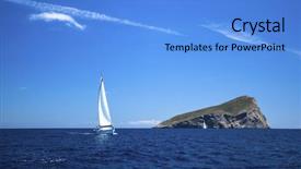 Presentation with calm sea - Beautiful PPT theme featuring sailing on a calm sea backdrop and a light blue colored foreground