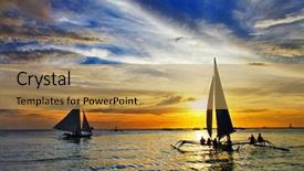  Presentation with boracay - PPT theme having sailing on sunset amazing boracay background and a yellow colored foreground