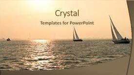  Presentation with sunset sailing - Slide set with sailing on the ijsselmeer background and a white colored foreground