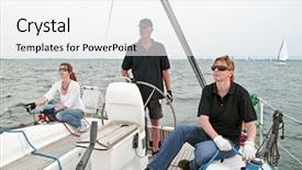  Presentation with sunset sailing - PPT theme consisting of sailing on the ijsselmeer at pampus in the netherlands with sunset background and a white colored foreground