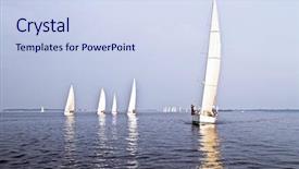  Presentation with sailing - Presentation theme enhanced with sailing on the ijsselmeer in the netherlands background and a sky blue colored foreground