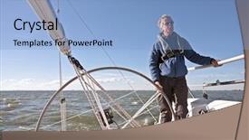  Presentation with sailing - Audience pleasing slides consisting of sailing on the ijsselmeer in the netherlands backdrop and a light blue colored foreground
