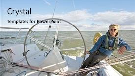  Presentation with sailing - Slide set with sailing on the ijsselmeer in the netherlands on a beautiful sunny day background and a light blue colored foreground