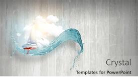  Presentation with sailing - Presentation design with sailing-on-the-wave-mixed background and a light gray colored foreground