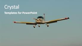  Presentation with airplane - PPT theme having sailing plane - airplane in the sky form background and a seafoam green colored foreground